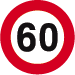 Panneau C43 Vitesse limitée à 60