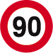 Panneau C43 Vitesse limitée à 90