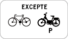 Panneau additionnel M11fr Excepté cyclistes et speed pedelecs