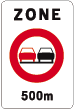 Panneau ZC35m Préavis zone interdiction de dépasser